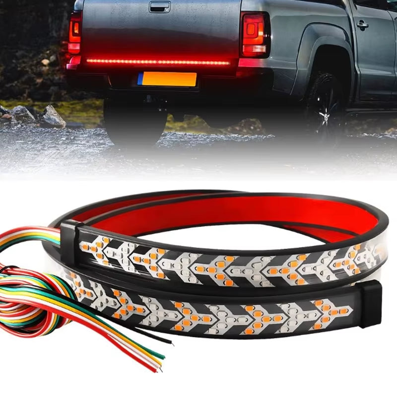 Car Strip Turn Signal Lamp Flowing Dynamic Warning Brake Reverse Tail Light Truck LED Tailgate Light Arrow LED Strip 12V 24V
