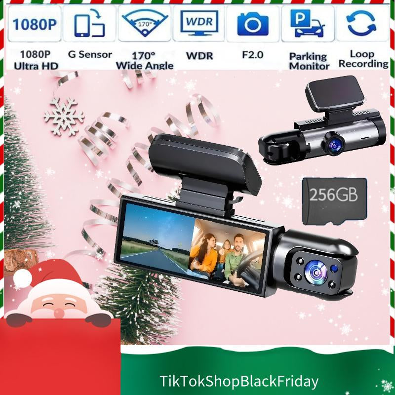 LASATE Multi-Channel Dash Cam 1080P Car Camera, Front Dash Camera for Cars, Mini Twistex Dashcams for Cars with Night Vision, Recording with 64/128/256GB