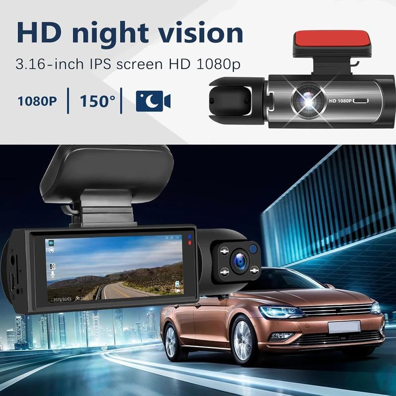 LASATE Multi-Channel Dash Cam 1080P Car Camera, Front Dash Camera for Cars, Mini Twistex Dashcams for Cars with Night Vision, Recording with 64/128/256GB