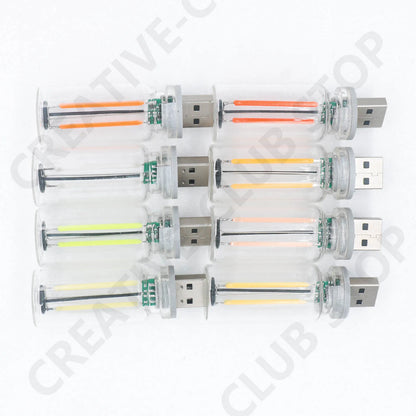 Car USB Night Light Touch Dimmable LED Filament Lamp Portable Lighting Plug and Play Decorative Atmosphere Light for Car Bedroom