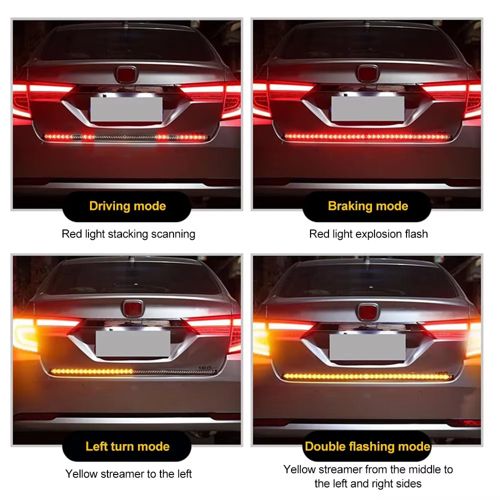 Car Strip Turn Signal Lamp Flowing Dynamic Warning Brake Reverse Tail Light Truck LED Tailgate Light Arrow LED Strip 12V 24V