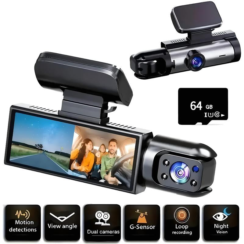 LASATE Multi-Channel Dash Cam 1080P Car Camera, Front Dash Camera for Cars, Mini Twistex Dashcams for Cars with Night Vision, Recording with 64/128/256GB