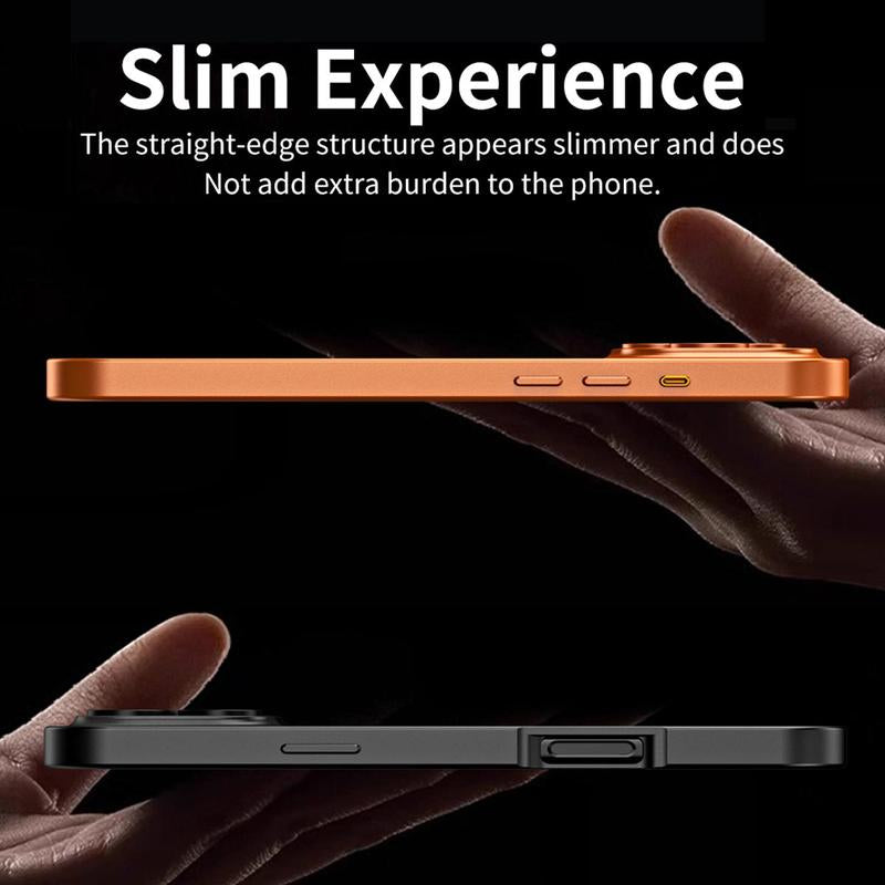 Alloy Aluminum Metal Frame with Magsafe Magnetic PC Backboard (Not a Full Metal Case), Phone Case for Iphone 17 Pro Max 17 Air 17Pro 16 15 14 13 12 Pro Max, Ultra Thin Phone Cover with Full Coverage Lens Protector,Wireless Charging Durable Shockproof Case